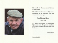 Jan Rigter Gzn. 1922 - 2008