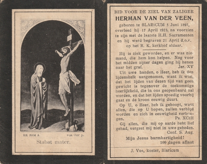 Herman van der Veen 1897 - 1927