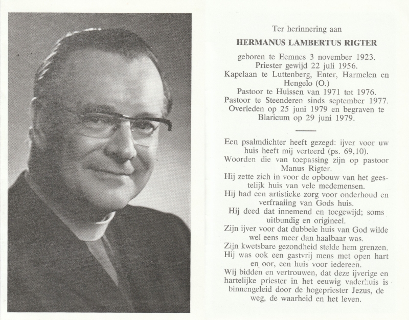 Hermanus Rigter 1923 - 1979