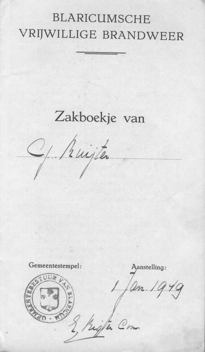 zakboekje Gijs Ruijter 1949