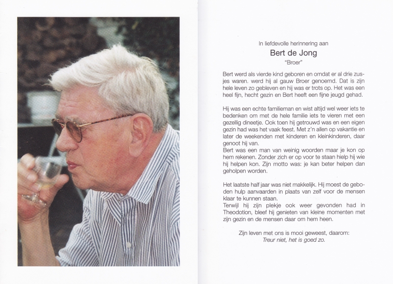 Bert de Jong 1928 - 2005