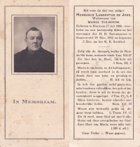 Hermanus de Jong 1866 - 1922