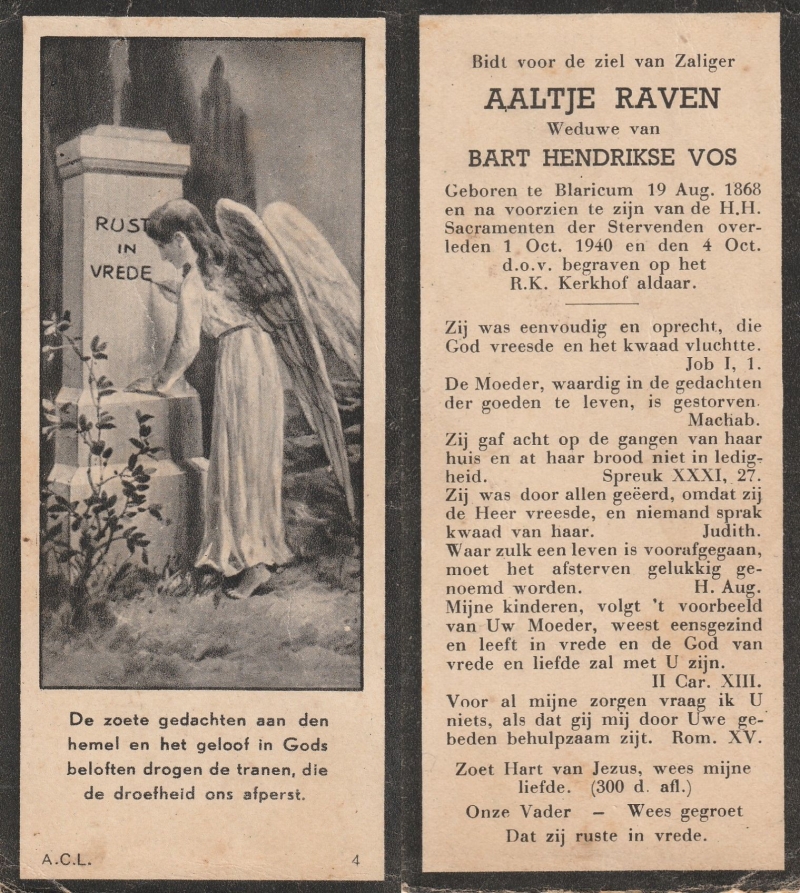 Aaltje Raven 1868 - 1940