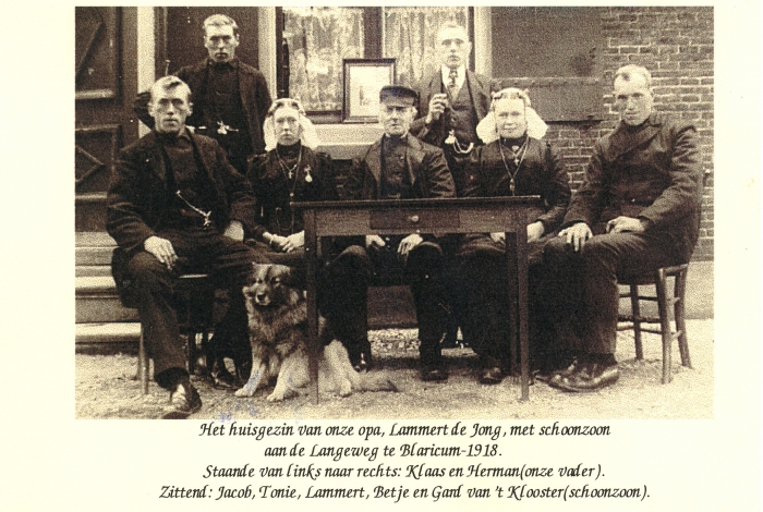 Langeweg 19 Familie de Jong in het jaar 1918.