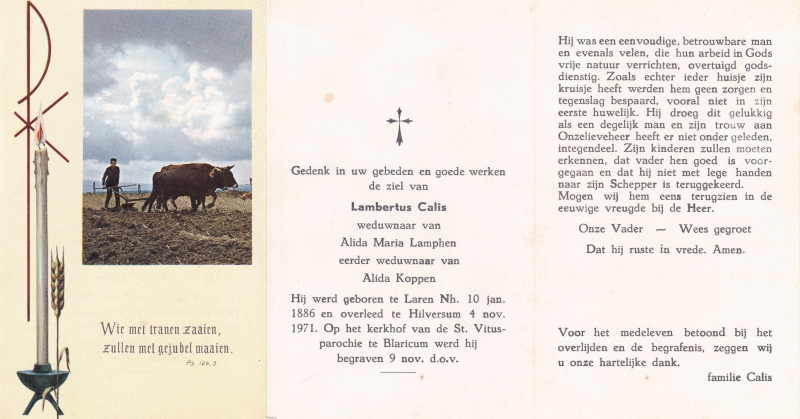 Lambertus Calis 1886 - 1971