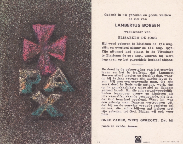 Lambertus Borsen 1883 - 1970