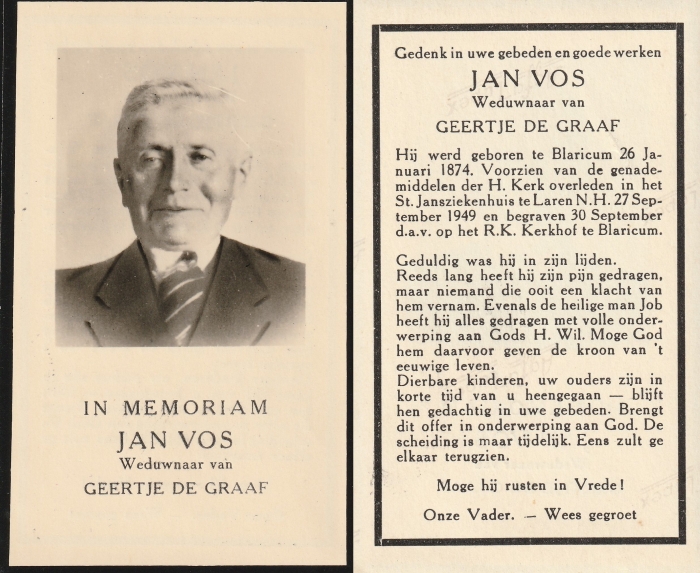 Jan Vos 1874 - 1949