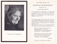 Johanna Middelkoop 1884 - 1956