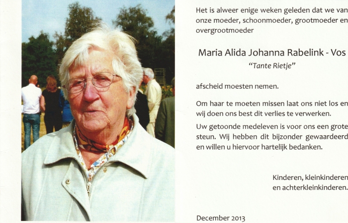 Maria Vos 1924 - 2013