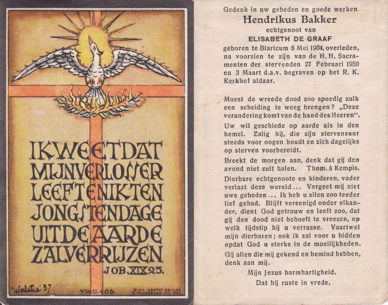 Hendrikus Bakker 1904 - 1950