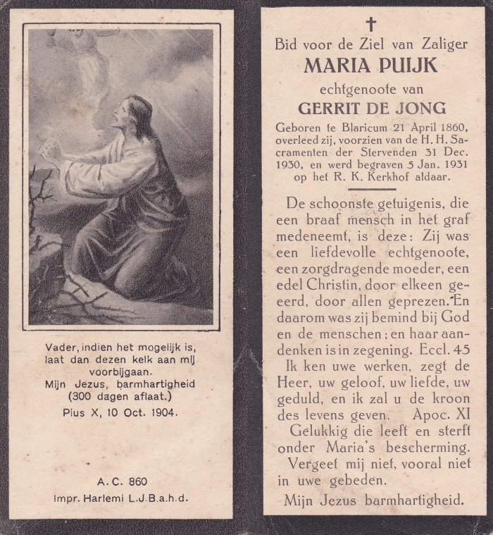 Maria Puijk 1860 - 1930