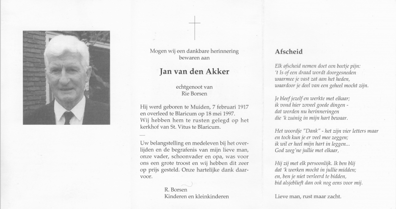 jan van den Akker 1917 - 1997