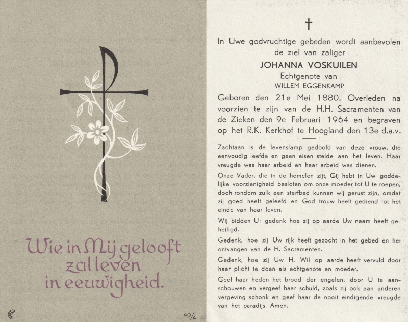 Johanna Voskuilen 1880 - 1964