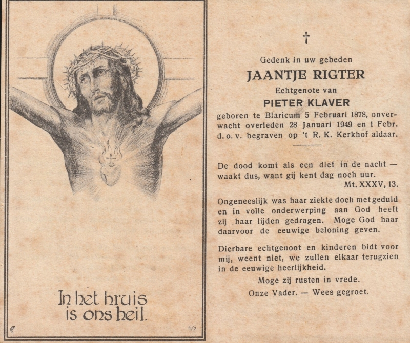 Jaantje Rigter 1878 - 1949