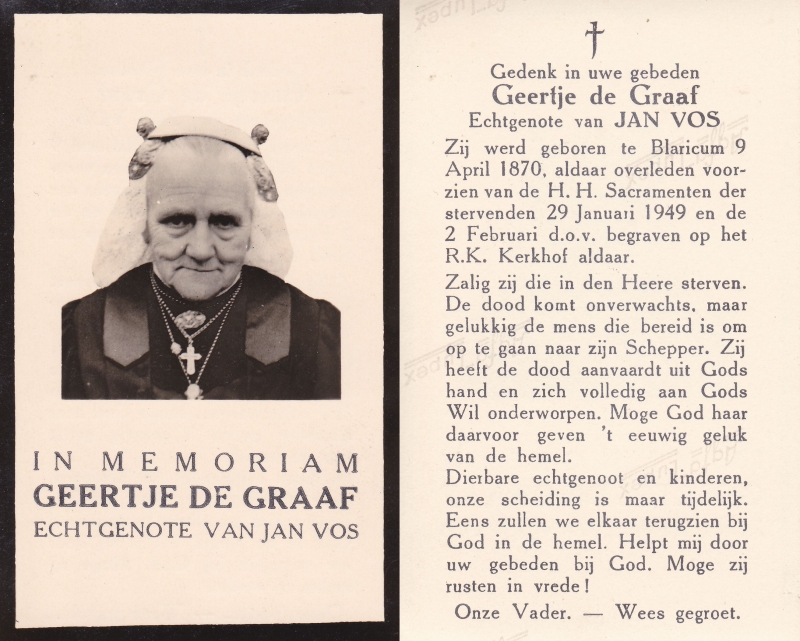 Geertje de Graaf  1879 - 1949