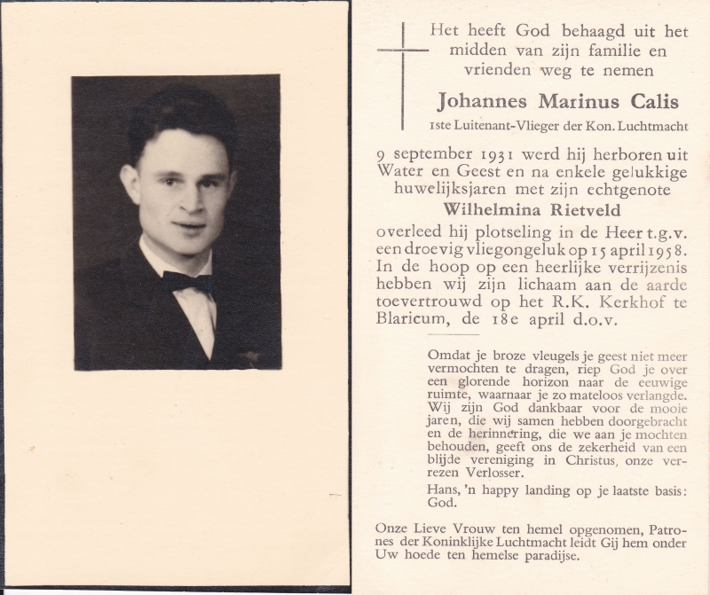 Johannes Calis 1931 - 1958