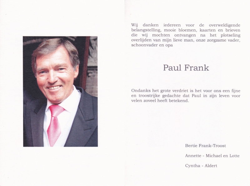 Paul Frank 1947 - 2009